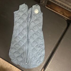 Blue Quilted Sleeveless Vest